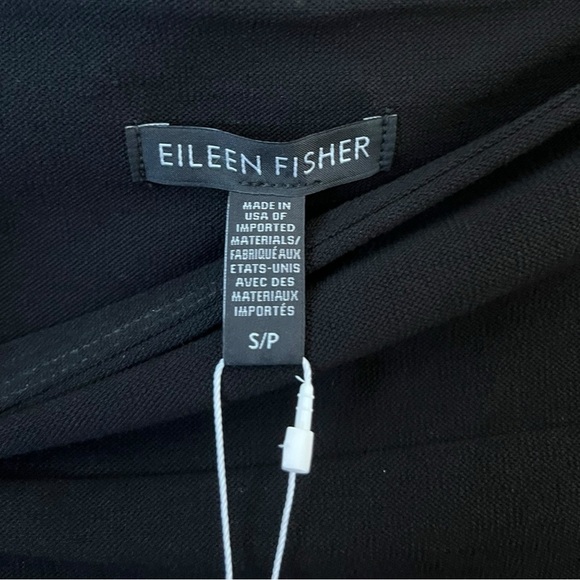 Eileen Fisher Size Small Black Washable Crepe Stretch Faux Wrap Pencil Skirt - Picture 6 of 10